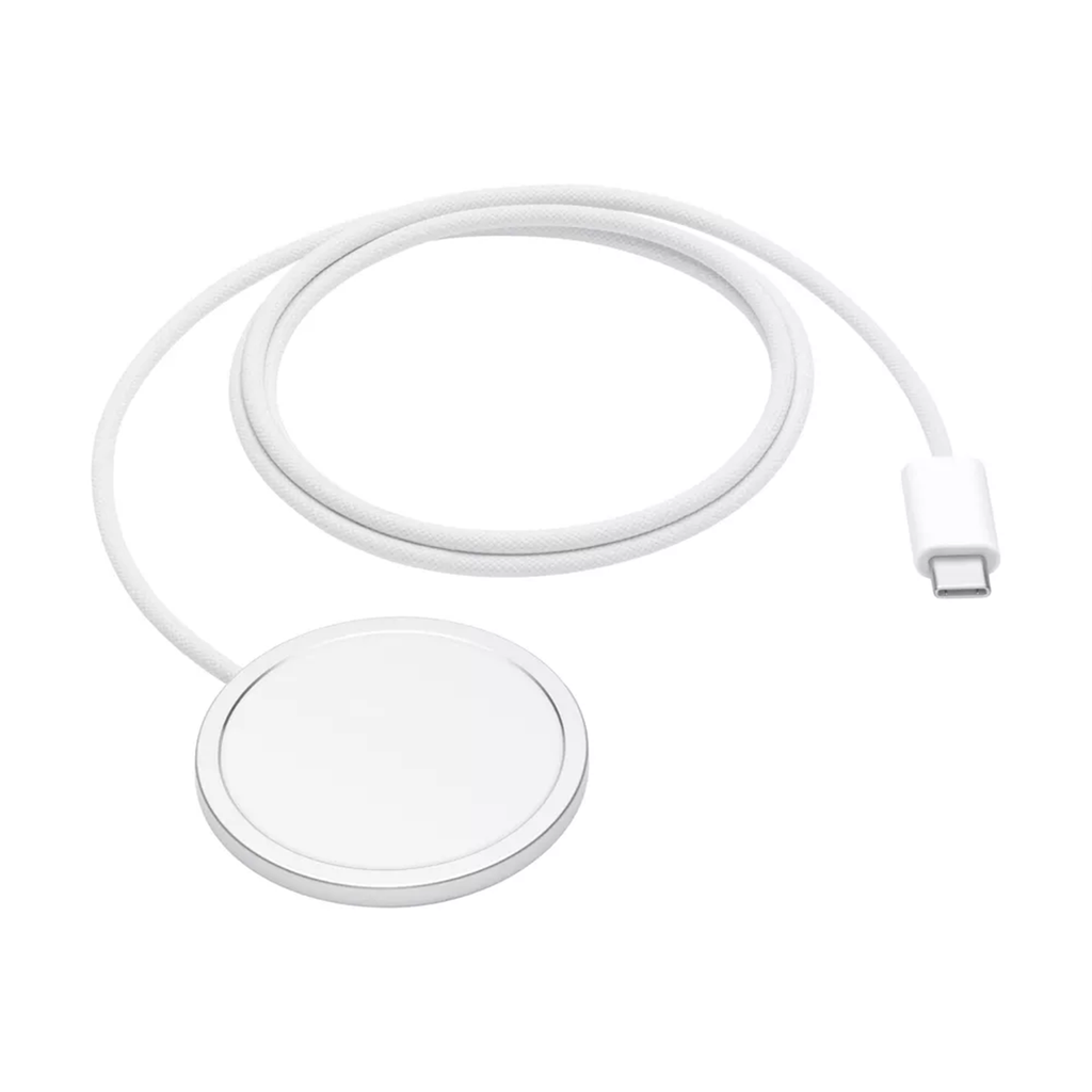 Circular Magnetic Wireless Charging Pad With Integrated USB-C Cable, Portable Inductive Charger For Qi-Enabled Smart Devices
