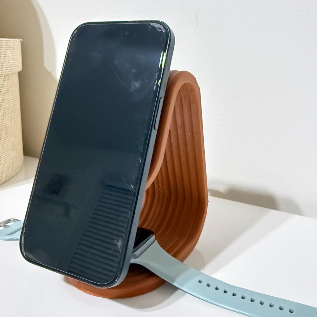 Dual Device Charging Dock, Multi Functional Holder For Magnetic Phone Charger And Smart Wearable Device Charger