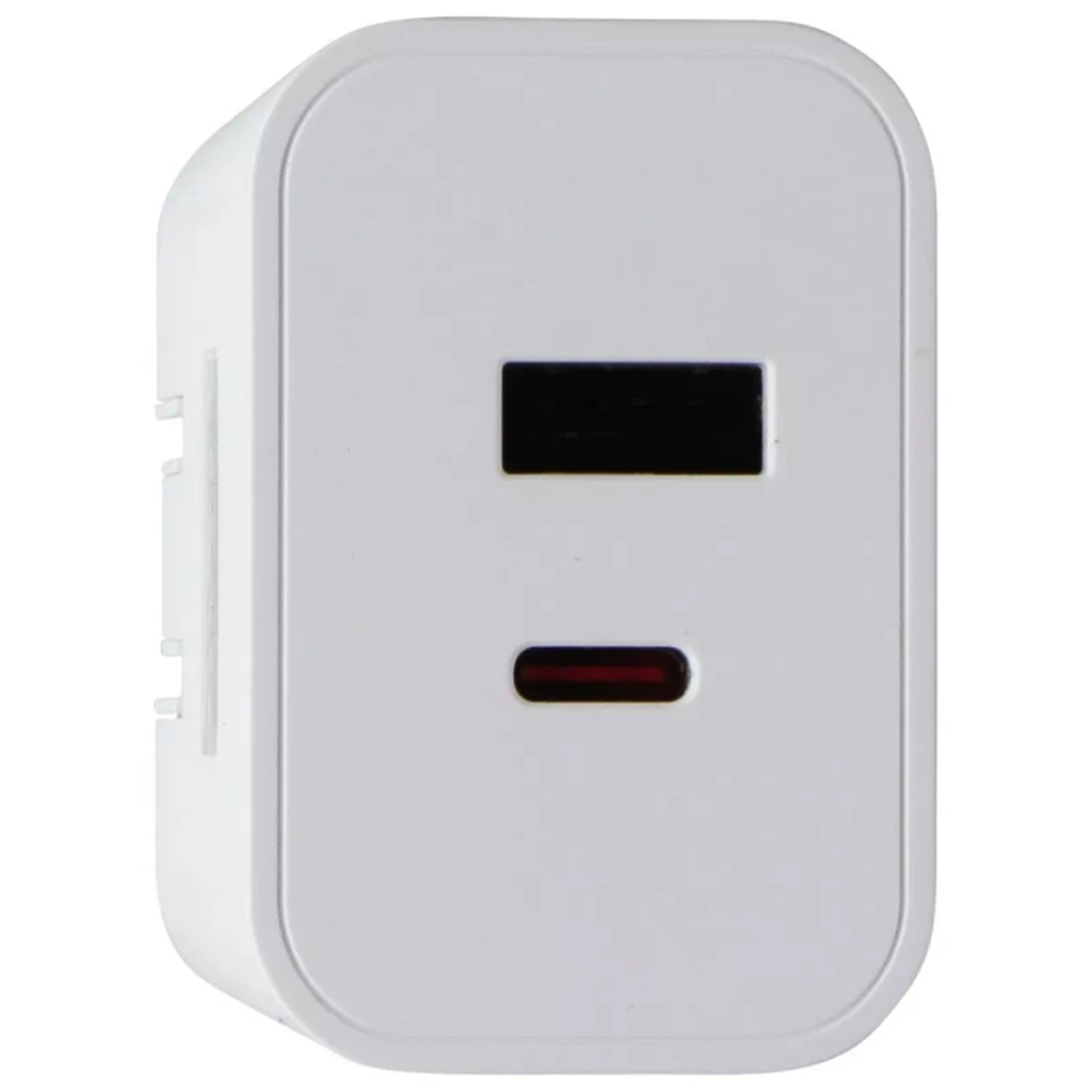 42W Dual Port Wall Power Adapter, Simultaneous Charging Block With USB-C And USB-A Interfaces For Portable Devices