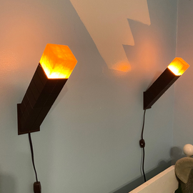 Pixel Block Torch Wall Mount Lighting, Flickering Flame Effect LED Ambient Lamp For Gaming Spaces And Bedrooms