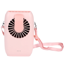 Load image into Gallery viewer, Multi-Mode Wearable Waist Cooling Fan, 3 Adjustable Wind Levels Rechargeable Portable Fan With Stand &amp; Lanyard