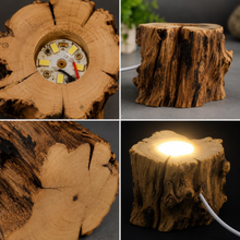 Load image into Gallery viewer, Rustic Tree Stump LED Light Base, USB Powered Illuminated Display Holder For Crystal Spheres And Decorative Ornaments