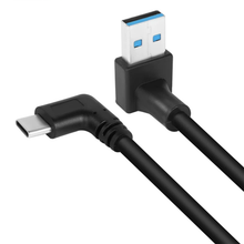 Load image into Gallery viewer, Dual Right-Angle USB A To USB-C Short Cable, High-Speed Data Transfer Fast Charging L-Shape Connection Cord