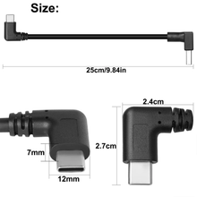 Load image into Gallery viewer, Dual Right-Angle USB A To USB-C Short Cable, High-Speed Data Transfer Fast Charging L-Shape Connection Cord
