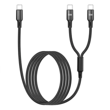 Load image into Gallery viewer, 2-In-1 USB-C Splitter Charging Cord, 100W Power Delivery Dual Port Cable Supporting Simultaneous Charging &amp; Data Sync