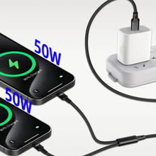 Load image into Gallery viewer, 2-In-1 USB-C Splitter Charging Cord, 100W Power Delivery Dual Port Cable Supporting Simultaneous Charging &amp; Data Sync