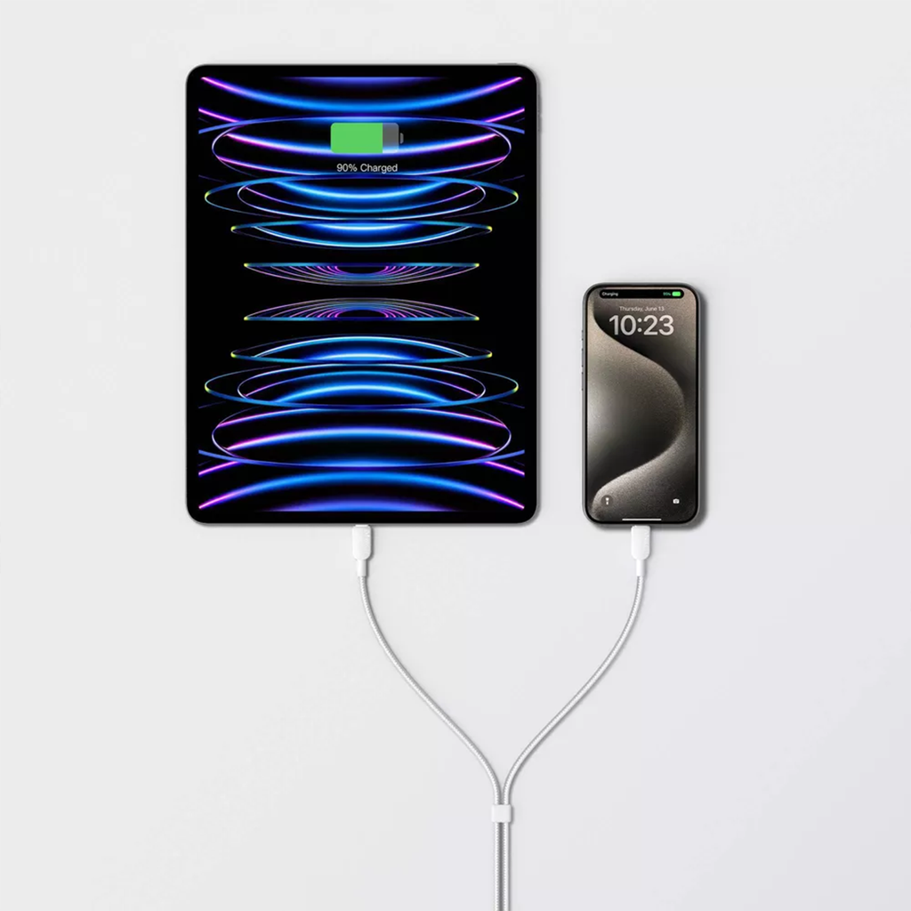 Y-Shape USB-C Splitter Cord, Dual Output USB-C Connection Cable For Simultaneously Charging Two Digital Devices